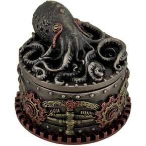Veronese Design Decorative Bronze Finish Steampunk Octopus Trinket Box