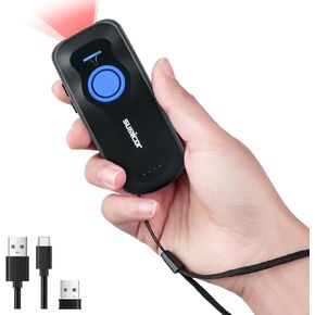 ماسح باركود لاسلكي 1D 2D محمول بلوتوث 2.4G لاسلكي USB سلكي 3 في 1 CMOS قارئ باركود صغير الحجم ماسح رمز الاستجابة السريعة يعمل مع Windows Android iOS SM8769S-2D