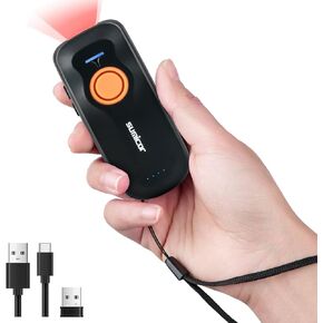 Sumicor Wireless Barcode Scanner Portable Bluetooth 2.4G Wireless USB Wired 3-in-1 CCD Bar Code Reader Small Size Barcode Scanner Work with Windows Android iOS SM8722-1D