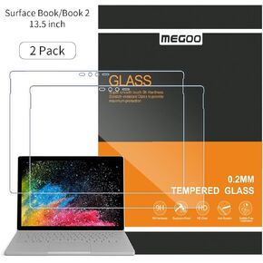 Megoo [2 PACK] Surface Book Screen Protector, 9H Tempered GLASS High Sensitivity, Compatible for Microsoft Surface Book 1/2 13.5 Inch (NOT for Surface book 3 Version 2020)