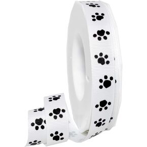 Morex Precious Pets - Cat Paws Ribbon, Satin, 7/8 inch by 20 yards, Aqua