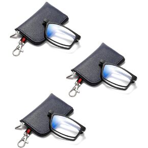 Folding Reading Glasses for Women Men, Blue Light Easy Carry Readers with Ultra-light Pocket Keychain Bags