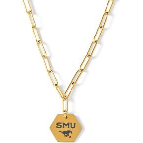 Southern Methodist University Paperclip Necklace - Paperclip Chain Necklace for Women, 18K Gold Paperclip Chain Necklace, Perfect University Gift, Tarnish-Proof