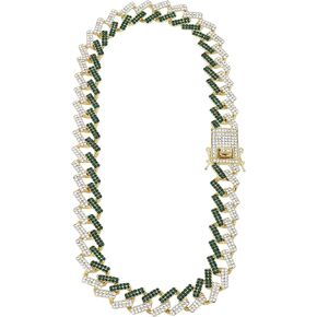 Charles Raymond Zig Zag Bling'ed Out Necklace - New Cuban Z Links w/ 3 Row Diamonds on Each Side - GJ19101611