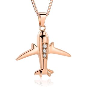 Airplane Cremation Jewelry for Ashes Pendant Stainless Steel Memorial Urn Necklace for Human/Pet Keepsake Ashes Jewelry