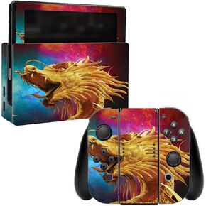 MightySkins Skin Compatible with Nintendo Switch wrap Cover Sticker Skins The Golden Dragon