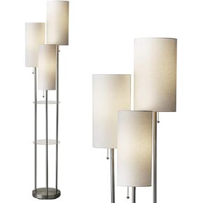 Adesso 4305-22 Trio Floor Lamp, 68.00 x 14.00 x 11.70 inches, Brushed Steel