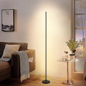 Modern Corner Floor Lamp - 3000K-6000K LED Standing Lamp - Minimalist Dimmable Floor Lamp with Remote Control for Living Room, Bedroom (White)