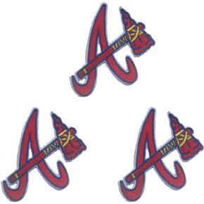 3 Pcs Braves Embroidery Patch Baseball Team Iron-on Sew On Patches for Clothing Jacket Backpack Jeans Sport Decal Gift 3.25 * 3 Inch