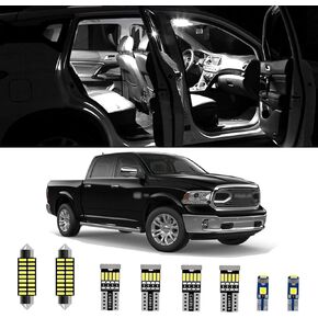 9pcs Ram Interior LED Lights Kit Ultra Bright White LED Replacement Bulbs for 2009 2010 2011 2012 2013 2014 2015 2016 2017 2018 2019 2020 2021 2022 2023 Dodge Ram 1500 2500 3500 all Cab Sizes