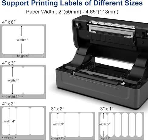 Thermal Label Printer 4x6 Shipping Label Maker Printer for Small Business Support Windows&Mac and Widely Used for Amazon, Ebay, Shopify, Etsy, USPS in Kuwait