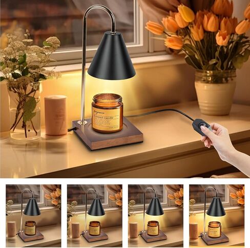 Candle Warmer Lamp,Black Electric Candle Lamp Warme,Dimmable Candle Melter Warmer for Scented Wax with 2 Bulbs,Candle Sets for Women Gift,Gift New Home Bedroom Decor,Lamp Candle Warmer for Jar Candles in Saudi Arabia