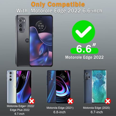 متوافق مع حافظة Motorola Edge (2022)، مع حافظة بمشبك حزام شديدة التحمل ومضادة للصدمات وحماية كاملة للجسم لهاتف Motorola Edge (2022) (أسود) in Kuwait