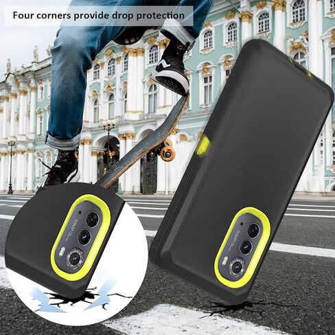 Compatible with Motorola Edge (2022) Case, with Belt Clip Holster Heavy Duty Rugged Shockproof Full Body Protection Kickstand Phone case for Motorola Edge (2022) (Black) in Kuwait