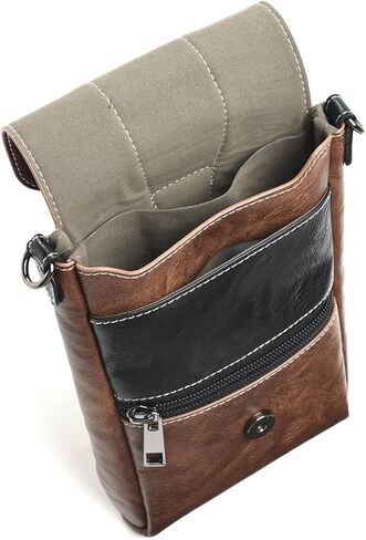 Crossbody Cell Phone Bag Wallet, Leather Cell Phone Belt Clip Holder, Multifunction Messenger Holster Crossbody Purse with Shoulder Strap Waist Wallet Belt Clip Holder with Locking Carabiner Hook in Saudi Arabia