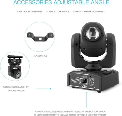 LED Stage Lights Moving Head Lights 8 Gobos 8 Colors 11 Channels 50W Spotlights DMX 512 with Sound Activated for Wedding DJ Party Stage Lighting in Saudi Arabia
