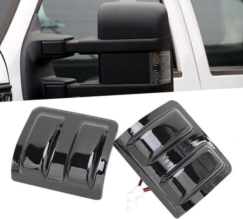 2x LED Side Mirror Light Marker Compatible with 2008 to 2016 Ford F250 F350 F450 F550 Super Duty Turn Signal，7C3Z-13776-A 7C3Z-13776-B 7C3Z13776A 7C3Z13776B (Smoked Lens White Light) in Saudi Arabia