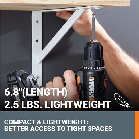 Worx 20V 3/8" Cordless Drill with 84pc Accessory Kit, Variable 2-Speed Drill Set 265 In-Lbs Torque 20+1 Clutch, Lightweight Compact Drill Driver 3/8-Inch Keyless Chuck – Battery & Charger Included in Saudi Arabia