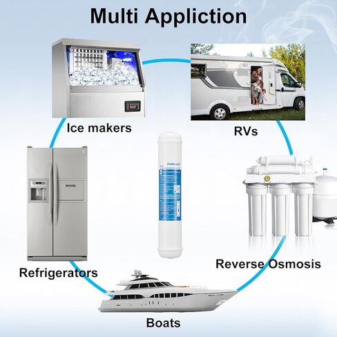 طقم فلتر مياه مضمن للثلاجة وصانع الثلج، استبدال فلتر كربون بعد التوصيل السريع 1/4 بوصة لنظام مياه التناضح العكسي مع صمام مياه التغذية، خط مياه وتركيبات 1/4 بوصة in Kuwait