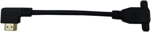 CERRXIAN 15cm 6inch High Speed HDMI 2.0 Down Angle HDMI Male to Female Extension Cable with Screw Hole Panel Mount Support 4K 60Hz Resolution for Blu Ray Player, 3D TV, Roku, Xbox360 (Black) (D) in Saudi Arabia