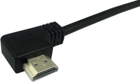 CERRXIAN 15cm 6inch High Speed HDMI 2.0 Down Angle HDMI Male to Female Extension Cable with Screw Hole Panel Mount Support 4K 60Hz Resolution for Blu Ray Player, 3D TV, Roku, Xbox360 (Black) (D) in Saudi Arabia