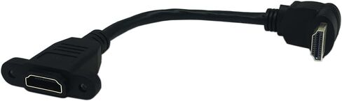 CERRXIAN 15cm 6inch High Speed HDMI 2.0 Down Angle HDMI Male to Female Extension Cable with Screw Hole Panel Mount Support 4K 60Hz Resolution for Blu Ray Player, 3D TV, Roku, Xbox360 (Black) (D) in Saudi Arabia