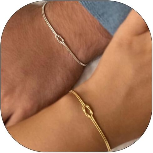 Love Knot Bracelet Gold Knot Bracelet Dainty Snake Chain Infinity Bracelet Forever Love Bracelet Adjustable Gold Jewelry Gifts for Women Men in Saudi Arabia