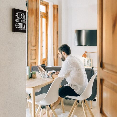 يرجى إغلاق الباب بلطف، علامة باب للمنزل، لافتة باب مغلقة للمنزل، تستخدم للمكتب أو العمل، علامات تذكير تحذيرية للباب الأمامي، ديكور حائط لمداخل الشرفة يستخدم 3.55 سم × 5.15 سم - PMA028 in Kuwait