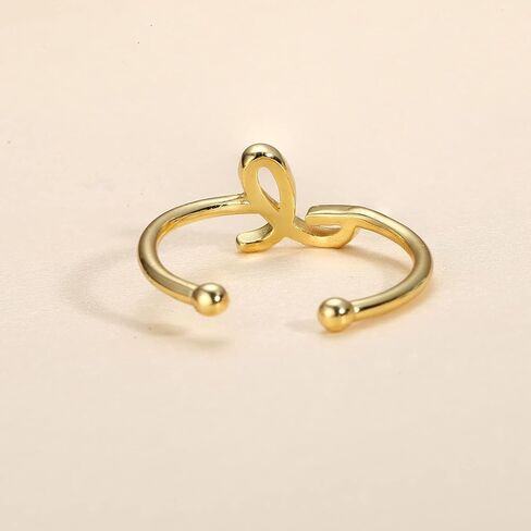 MILACOLATO 925 Sterling Silver Ring 14K Gold Plated Initial Adjustable Rings Alphabet Dainty Capital Letter Initial Rings Stackable Thumb Pinky Rings Jewelry Gifts Trendy Stuff in Saudi Arabia