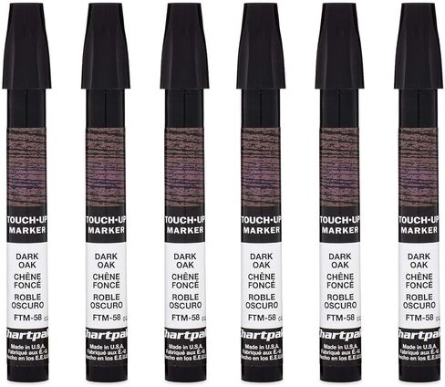 AD Marker Chartpak Wood Frame Touch-Up Marker, Tri-Nib, Light Oak/Maple, Box of 6 (FTM139), Model: 248784 in Saudi Arabia