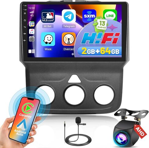 [2G+64G] مجموعة أجهزة قياس ستيريو للسيارة Dodge RAM 1500 2500 3500 2013-2018، 9 بوصة راديو Android 13 مع نظام ملاحة GPS Android التلقائي CarPlay BT FM RDS (يناسب فقط التيار المتردد اليدوي) in Saudi Arabia