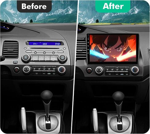 10.1 Inch IPS Touchscreen Android 12 Car Stereo for Honda Civic 2006-2011 with Wireless CarPlay & Android Auto 2+32GB Car Radio, Support GPS, WiFi, Bluetooth, FM Radio, Backup Camera, SWC, Dual USB in Saudi Arabia