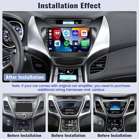 4G+64G Car Radio for Hyundai Elantra 2011 2012 2013 Android 13 Replacement Upgrade Stereo with CarPlay Android Auto 9 Inch Touch Screen Head Unit with Backup Camera Mic in Saudi Arabia