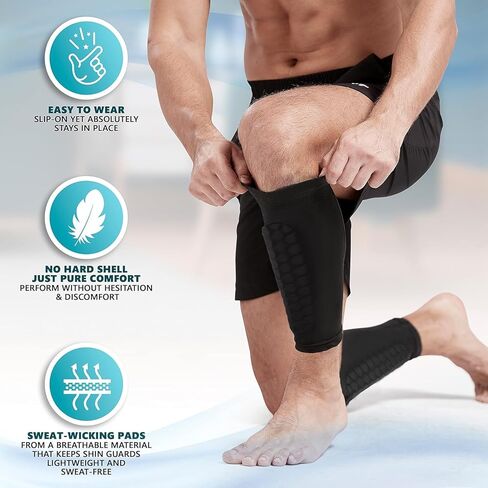 Calf Compression Soccer Shin Guards Sleeves for Men- Leg Sleeve in Saudi Arabia