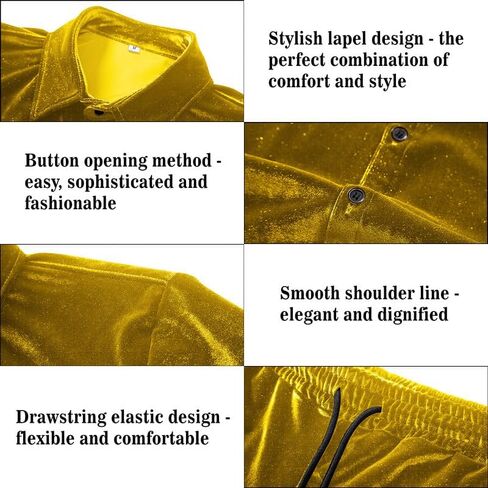 KISSQIQI Mens Tracksuits 2 Piece Velour Short Sleeve Shirt Sets Casual Button Down Velvet 80s 90s tracksuit Outfits in Saudi Arabia