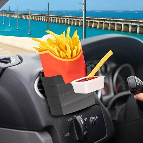 Dipping Sauce Holder for Car, French Fry Holder, Auto Cup Holder with Mini Jams, White Elephant Gift Idea, Universal Automotive Accessories in Kuwait