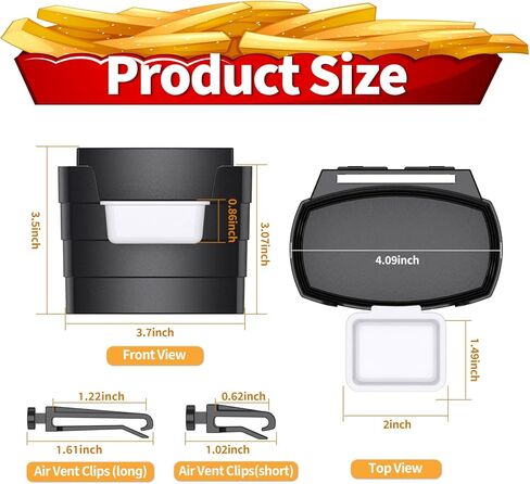 Dipping Sauce Holder for Car, French Fry Holder, Auto Cup Holder with Mini Jams, White Elephant Gift Idea, Universal Automotive Accessories in Kuwait