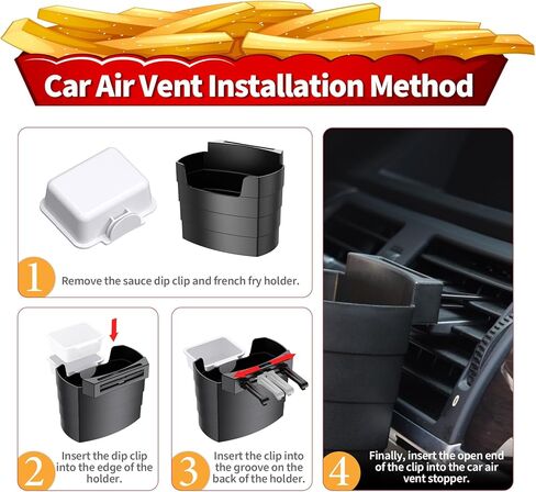 Dipping Sauce Holder for Car, French Fry Holder, Auto Cup Holder with Mini Jams, White Elephant Gift Idea, Universal Automotive Accessories in Kuwait