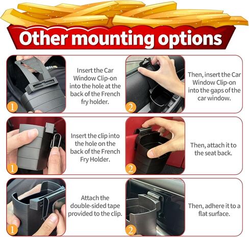 Dipping Sauce Holder for Car, French Fry Holder, Auto Cup Holder with Mini Jams, White Elephant Gift Idea, Universal Automotive Accessories in Kuwait