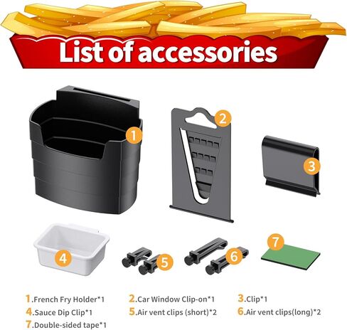 Dipping Sauce Holder for Car, French Fry Holder, Auto Cup Holder with Mini Jams, White Elephant Gift Idea, Universal Automotive Accessories in Kuwait