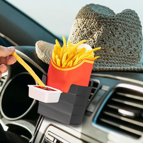 Dipping Sauce Holder for Car, French Fry Holder, Auto Cup Holder with Mini Jams, White Elephant Gift Idea, Universal Automotive Accessories in Kuwait