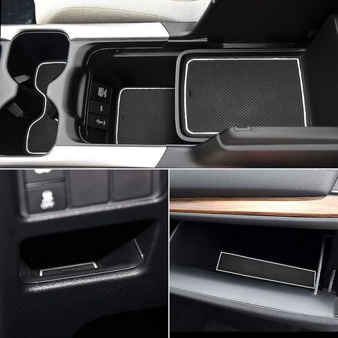Auovo 20pcs Anti Dust Mats for 2022 2020 2021 Honda CR-V/CRV Accessories Premium Custom Non-Slip Car Cup Holder Inserts, Center Console Liner, Door Pocket Liners Interior(Black Trim) in Saudi Arabia