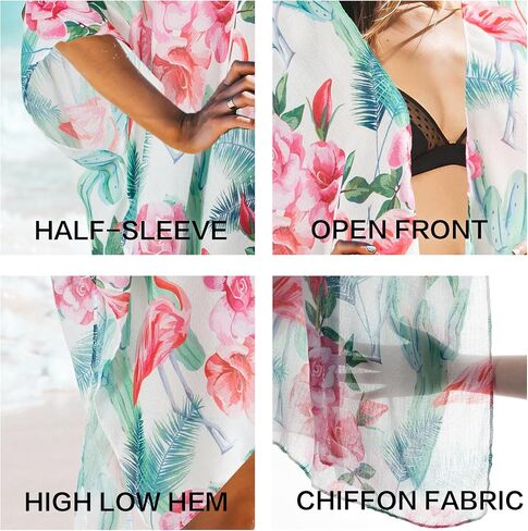 Swimsuit Coverup for Women, Beach Swimwear Kimono Cardigan, Bikini Bathing Suit, Floral Resort Wear in Saudi Arabia