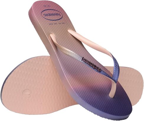 صندل نسائي من Havaianas بتصميم متدرج نحيف Sunset Flip Flop، وردي باليه، 6 in Saudi Arabia