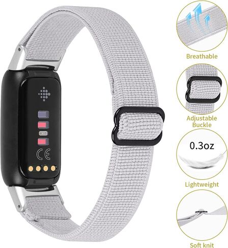 Elastic Bands Compatible with Fitbit Luxe Band Replacement Strap For Women Man Large Small Fabric Breathable Loop Pattern Wristbands in Saudi Arabia