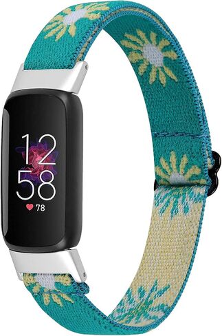 Elastic Bands Compatible with Fitbit Luxe Band Replacement Strap For Women Man Large Small Fabric Breathable Loop Pattern Wristbands in Saudi Arabia
