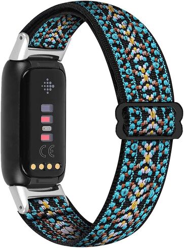 أربطة مرنة متوافقة مع حزام بديل Fitbit Luxe Band للنساء والرجال، كبير الحجم، من القماش الصغير القابل للتنفس، أساور معصم بنمط حلقة قابلة للتنفس in Saudi Arabia