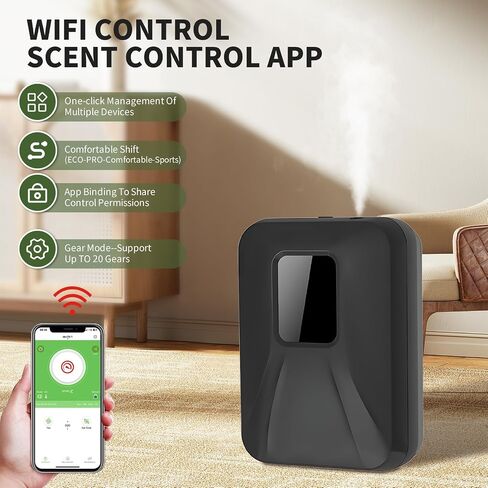 Smart Scent Air Machine, 130ml/500 Sq.Ft Waterless Oil Diffuser for Home with Cold Air Diffusion Tech, Hotel Collection Diffuser, Scent Diffuser for Essential Oils for Small Room, Office in Saudi Arabia