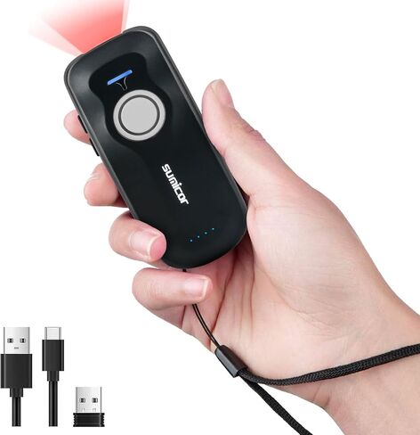 ماسح باركود لاسلكي 1D 2D محمول بلوتوث 2.4G لاسلكي USB سلكي 3 في 1 CMOS قارئ باركود صغير الحجم ماسح رمز الاستجابة السريعة يعمل مع Windows Android iOS SM8769S-2D in Kuwait