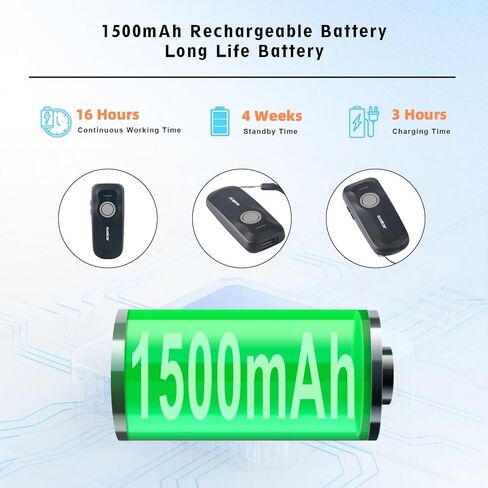 ماسح باركود لاسلكي 1D 2D محمول بلوتوث 2.4G لاسلكي USB سلكي 3 في 1 CMOS قارئ باركود صغير الحجم ماسح رمز الاستجابة السريعة يعمل مع Windows Android iOS SM8769S-2D in Kuwait
